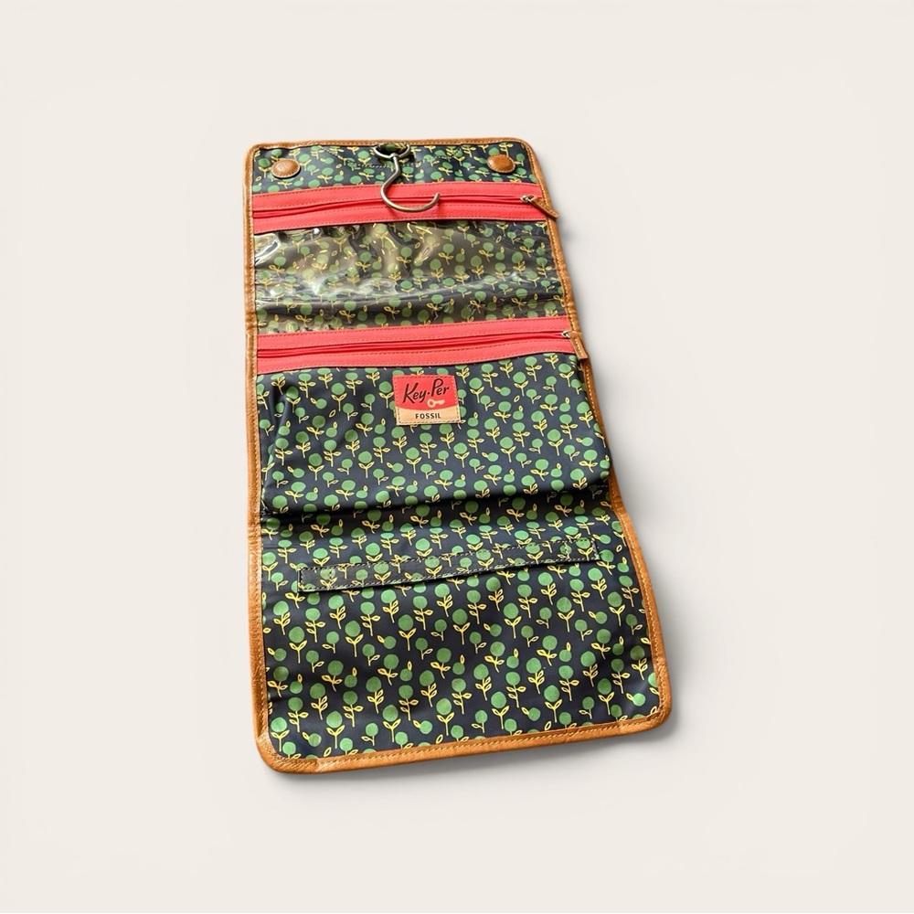 Fossil Key-Per Travel Pouch in Navy, Green & Yellow bundle of two - Picture 2 of 4